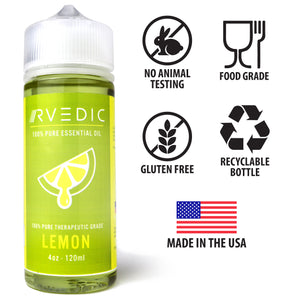 RVEDIC 100% Pure Lemon Essential Oil - 4oz (120mL)