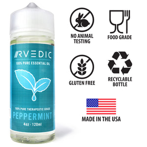 RVEDIC 100% Pure Peppermint Essential Oil - 4oz (120mL)