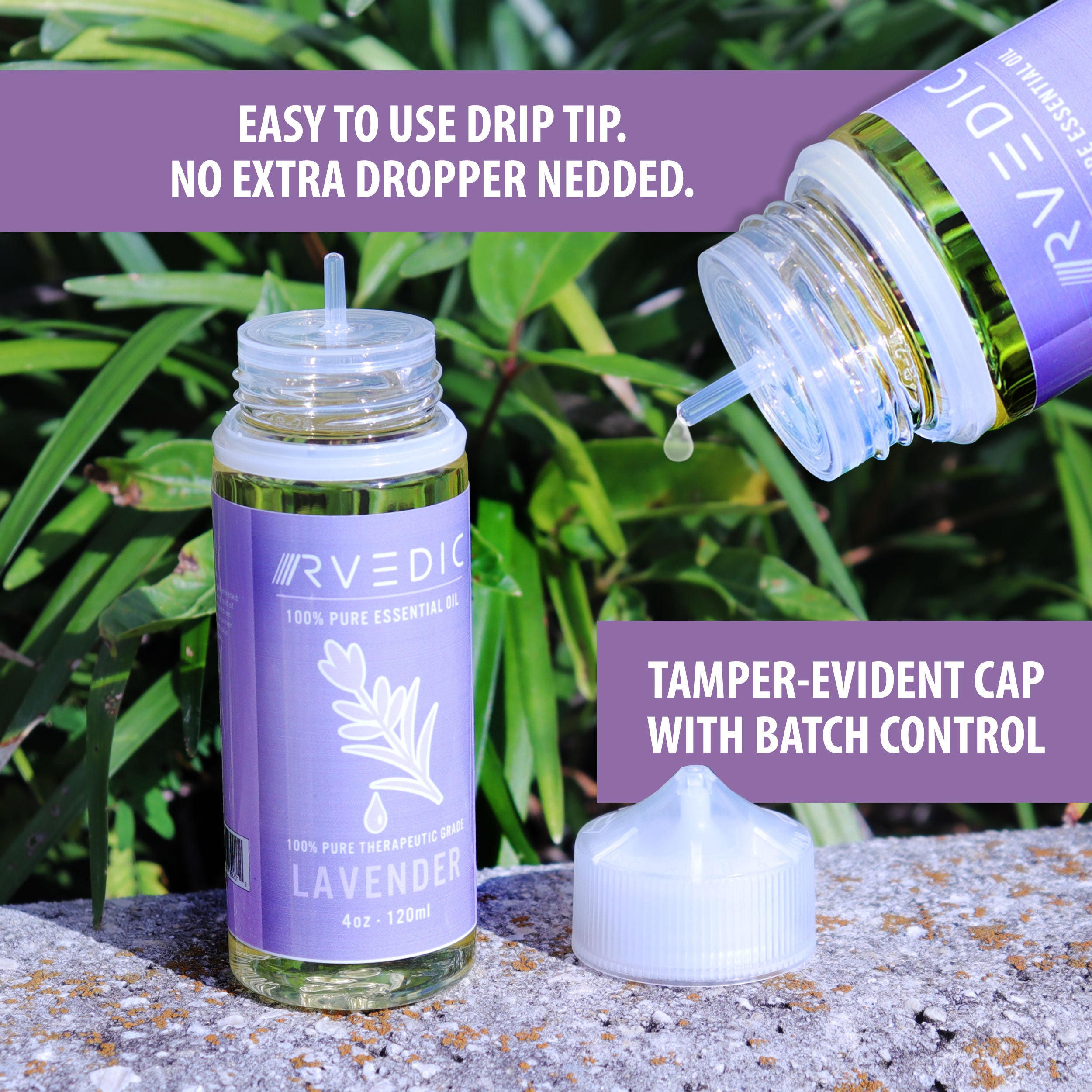 RVEDIC 100% Pure Lavender Essential Oil - 4oz (120mL)